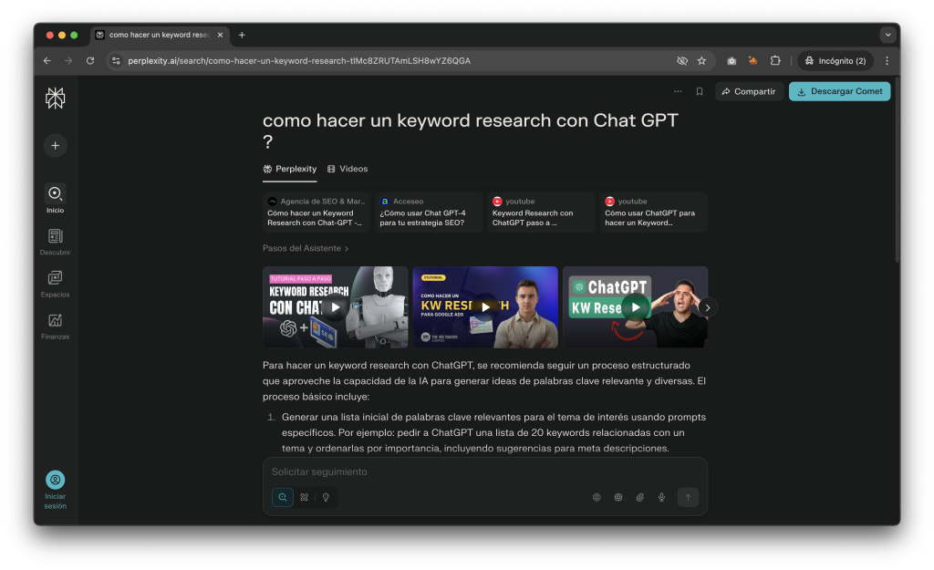 Citación en Perplexity con link a mi blog