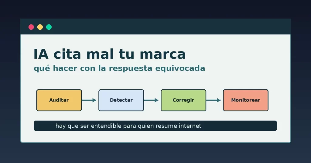 Qué hacer cuando la IA cita mal tu marca: auditoría de respuestas y señales corregibles